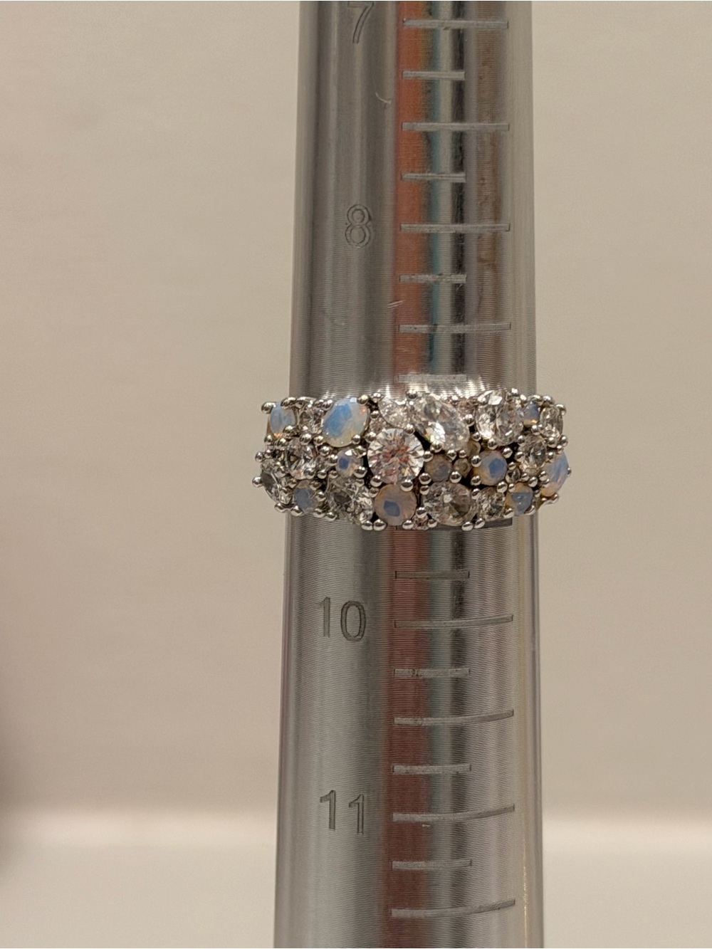 Bomb Party New! Moonstone and Diamond CZ- Size 9